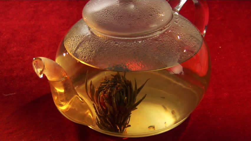 infusion of Chinese herbal red tea with chrysanthemum
