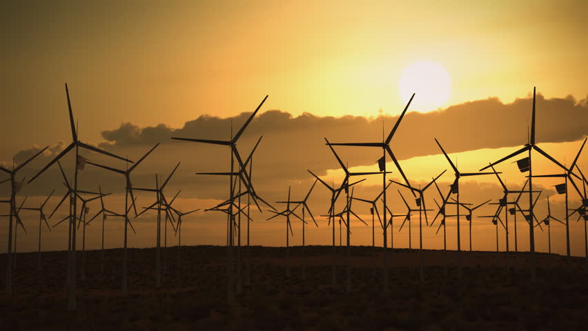 Electricity Wind Turbines Farm Power Clean Alternative Energy Environmental