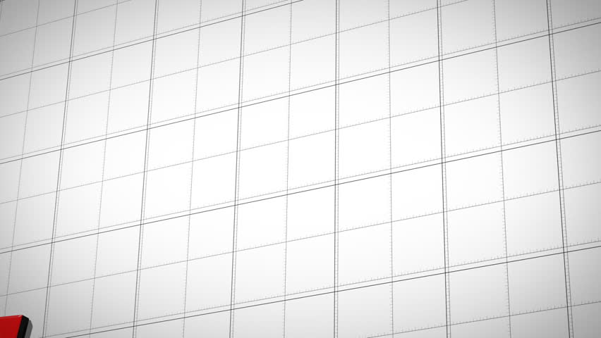 Graph rising and falling on tiles background, rising red, falling blue. HD 1080.