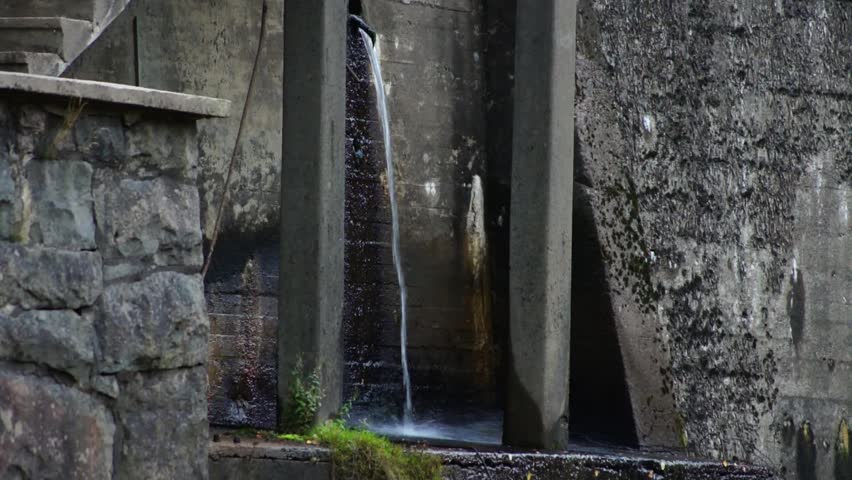 fountain of water from a pipe