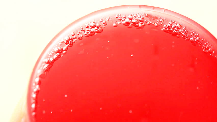 aquatic bubbles of gas in a cup with drink. macro