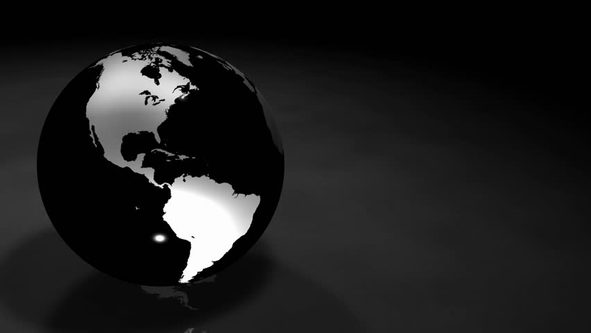 Glassy Black and Silver colored Earth Animation.  Alpha Matte make it ready to be used on another background or Footage. Seamless Loop