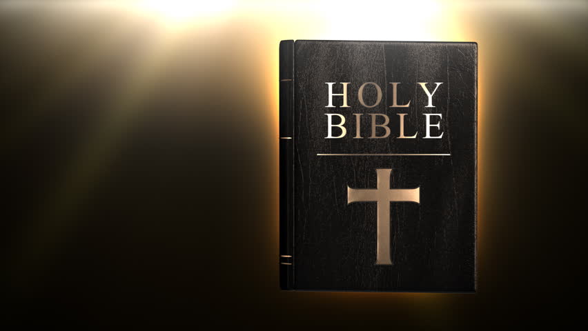 Holy bible with magic glow