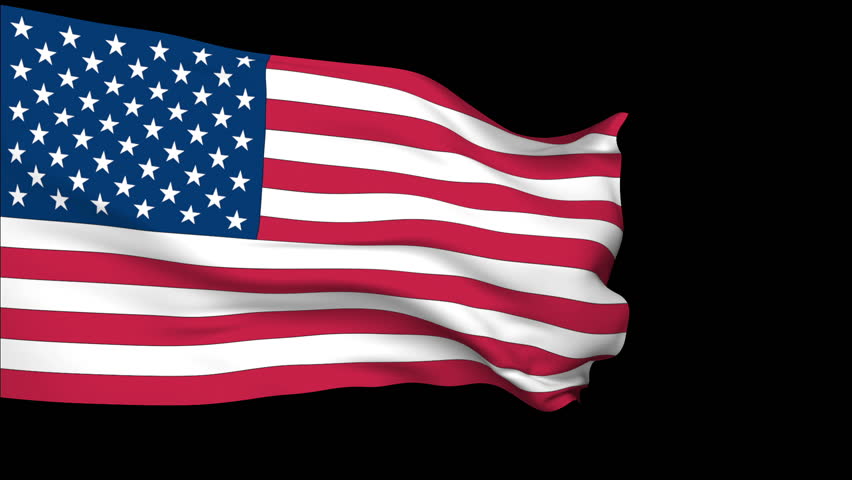 United States flag slowly waving. Alpha included. Seamless loop.