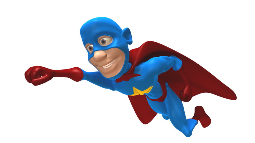 Superhero flying (loopable with alpha)