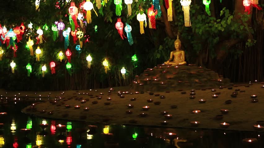 Candle Light With Hanging Lamp Stock Footage Video 100 Royalty Candle Light With Hanging Lamp Tung A Candles And Lanterns To Pray The Buddha In Temple Chiang Mai Thailand