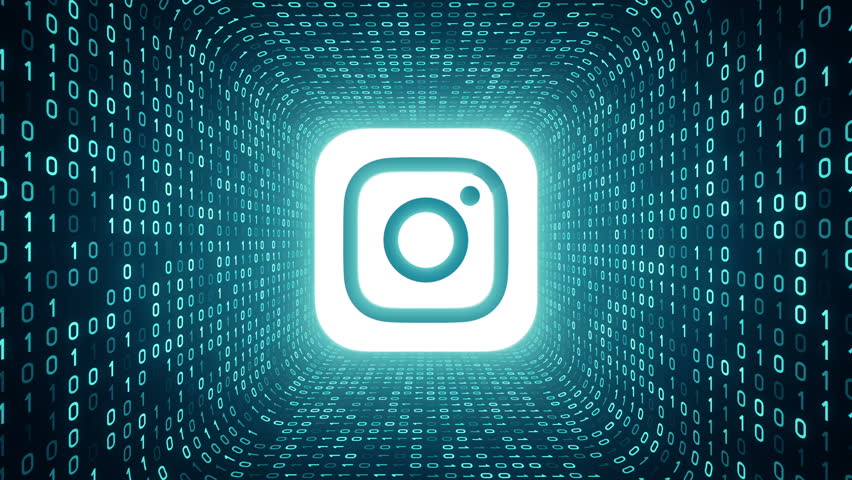 Editorial Animation: White Instagram Logo Stock Footage Video (100%