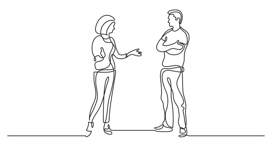 Self Drawing Animation Of Continuous Line Drawing Of Man And Woman