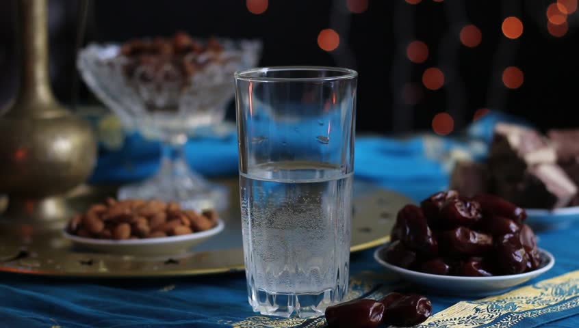 Water and Dates. Iftar is Arkivvideomateriale (100 % royalty-fritt ...