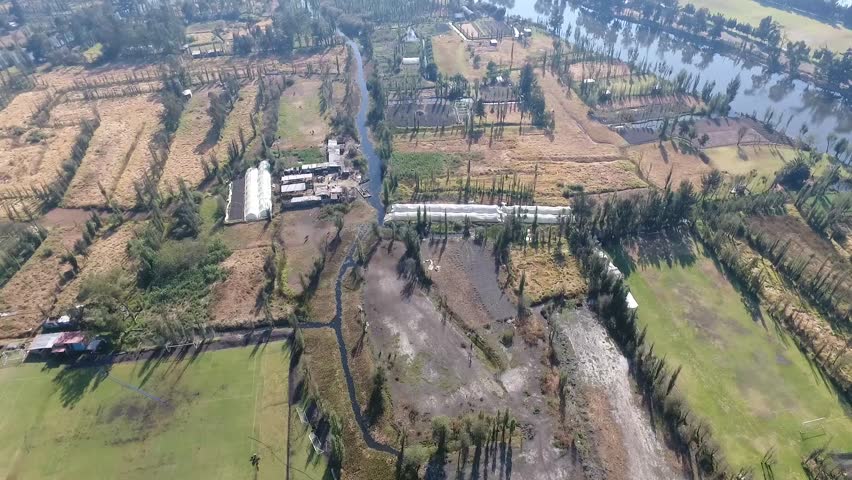 Old Cuemanco Channel And Xochimilco Lake Floating Gardens And