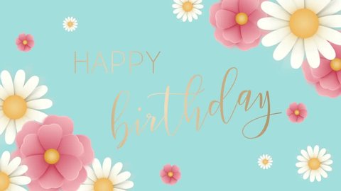 Happy Birthday Flowers Cartoon Images Happy Birthday Congratulation Greeting Motion Template Stock Footage Video  (100% Royalty-Free) 1010856881 | Shutterstock