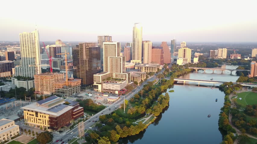 Lake and landscape and Austin Skyline, Texas image - Free stock photo