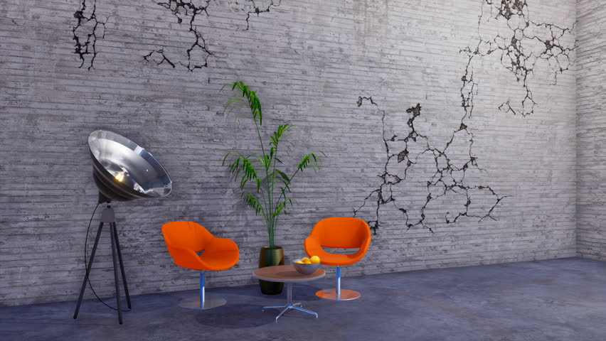 Modern Orange Chairs Coffee Table Stockvideos Filmmaterial 100