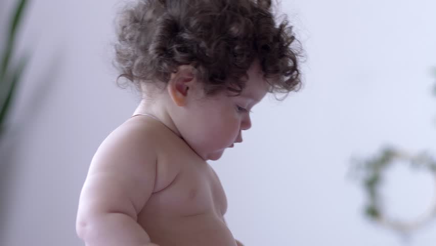 Free Funny Nude - Naked Baby Girl with Curly Stock Footage Video (100% Royalty-free)  1013387291 | Shutterstock