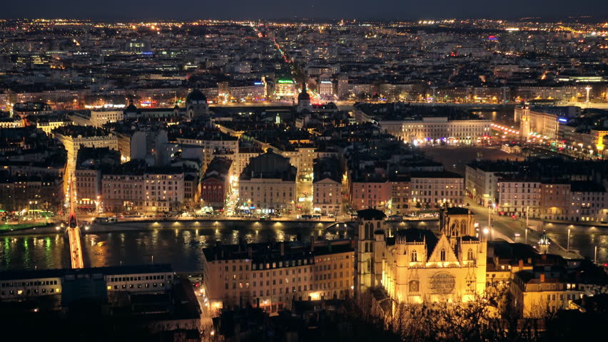 View of Lyon City Skyline Stock Footage Video (100% ...