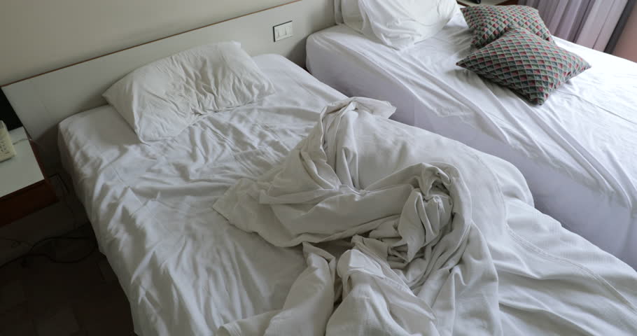 Messy Hotel Bed Sheets Stock Footage Video 100 Royalty Free Messy Hotel Bed Sheets