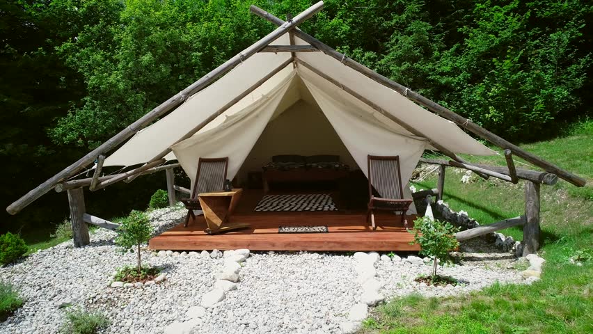 Tracking Shot Of A Glamping Stock Footage Video 100 Royalty Free