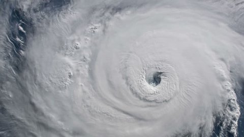 Hurrican Eye Satellite View Rotating Stock Footage Video 100