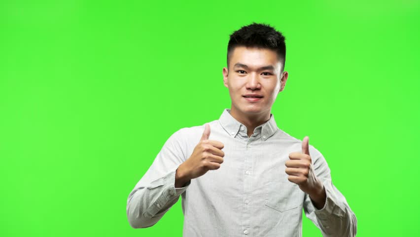 Chinese man with thumbs up
