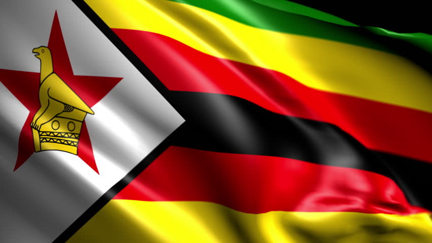 Flag Of Zimbabwe. Animated Slow Stock Footage Video (100% Royalty-free 