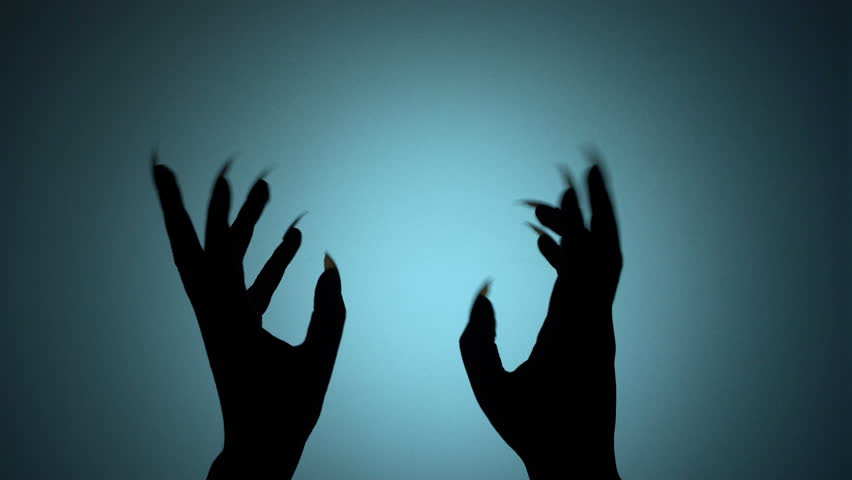 Dark Monster Hands with Sharp Stock Footage Video (100% Royalty-free