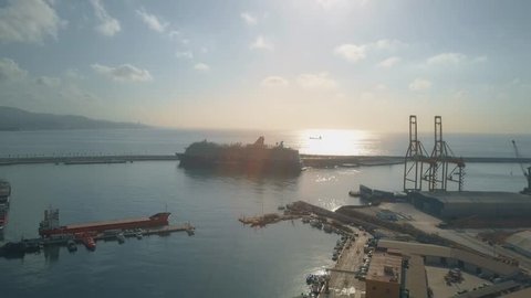 Malaga Spain September 27 2018 Aerial Shot Of Docked Tui Cruises Mein Schiff 5 Cruise Ship In The Morning