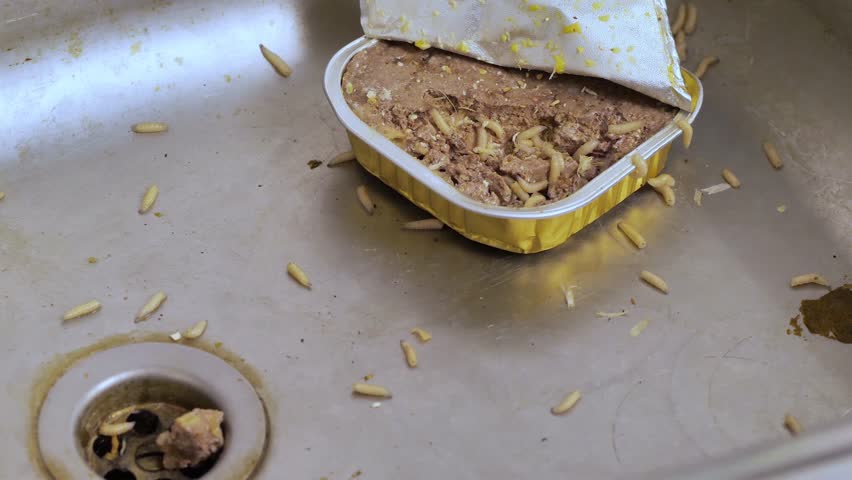 maggots appearing around bathroom sink