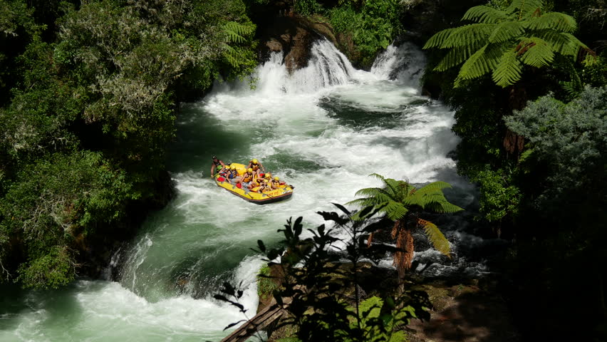 Stock video of wildwater rafting in rotorua new zealand | 10218431 ...