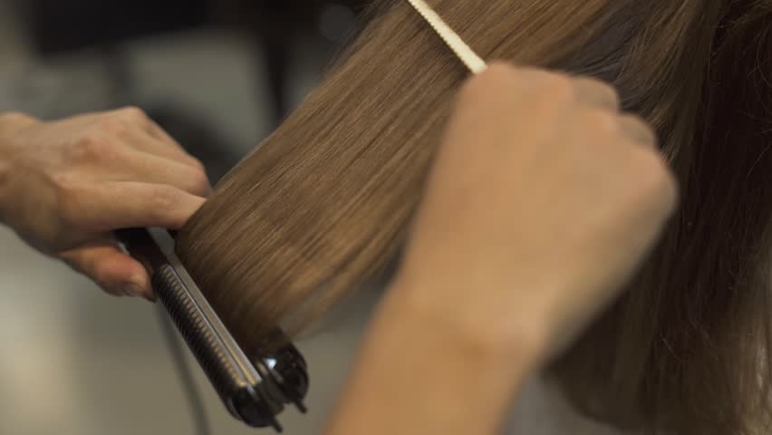 Hairstyling Long Hair With Hair Stock Footage Video 100 Royalty