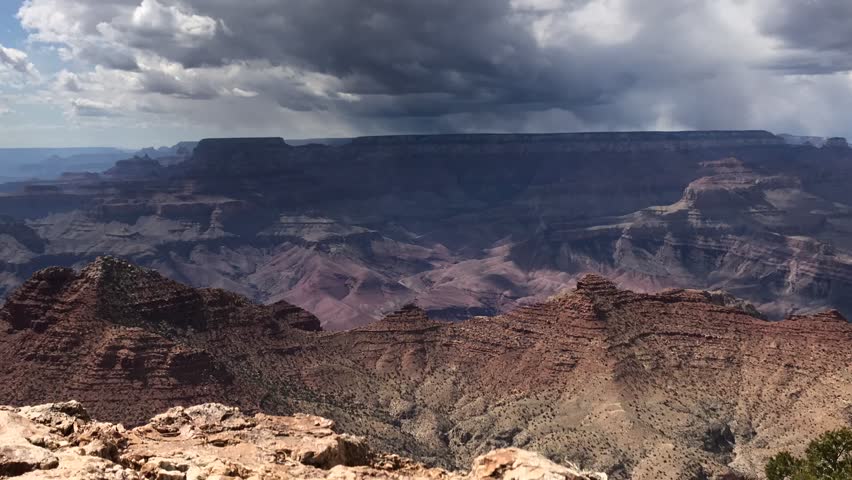 Landscape and rain clouds at Grand Canyon National Park, Arizona image ...