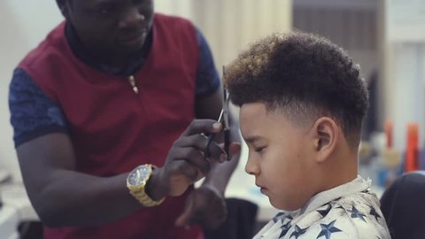 Boy In The African Barbershop Stock Footage Video 100