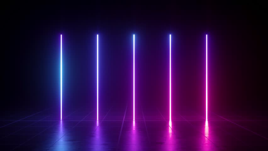 Vertical Glowing Lines Ultraviolet Spectrum Stock 