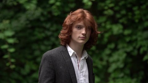 Attractive Young Man With Red Stock Footage Video 100 Royalty
