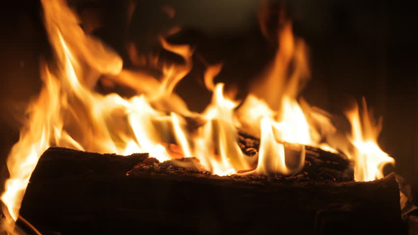 Fire Burns In The Fireplace Stock Footage Video 100 Royalty Free