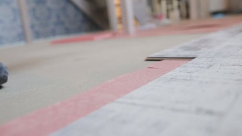 Linoleum Flooring Installation Stock Video Footage 4k And Hd