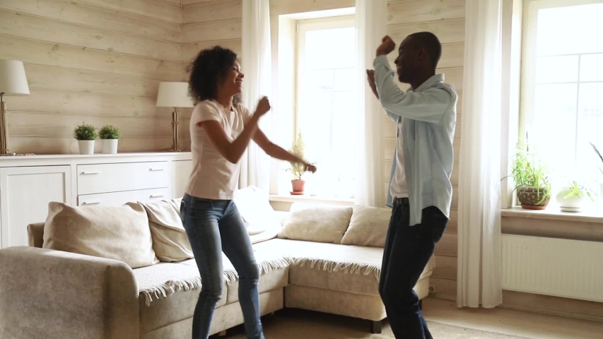 Young Romantic Black Couple Dancing Stock Footage Video 100 Royalty   3 