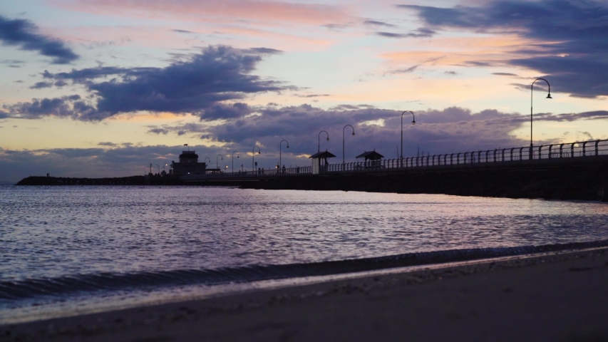 St Kilda Pier At Sunset Stock Footage Video 100 Royalty Free