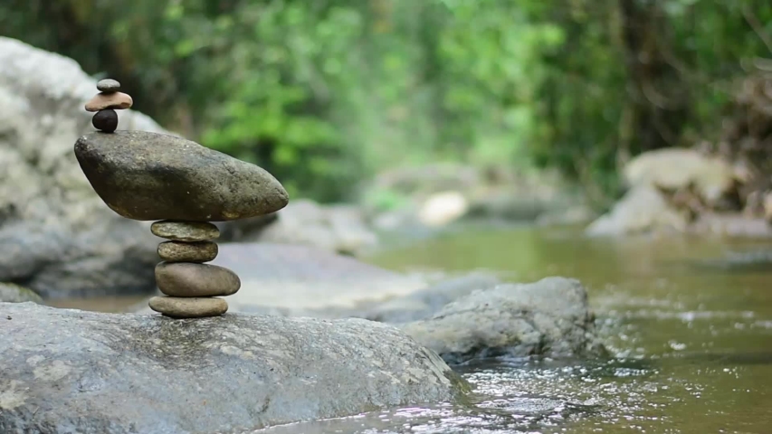 Zen Garden Stacking Rocks SPARKLY DARK GREEN Stacked Stone Meditation Cairns 4" 