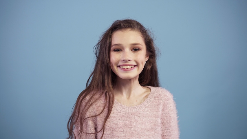 Portrait Of Gorgeous Brown Haired Teen Stock Footage Video 100
