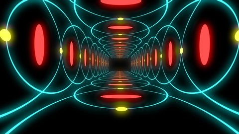 Abstract Neon Futuristic Tunnel 3d High Tech Tunnel Loop Spaceship Interior Dark Futuristic Corridor With Neon Lights Laser Passage 4k Neon Lights Vintage Tunnel Loop Science Fiction Background