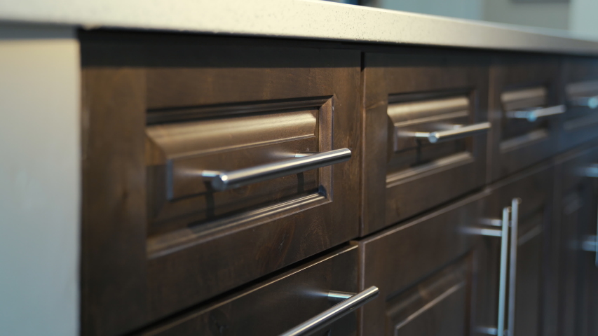 Kitchen Drawer Soft Close Feature Stock Footage Video 100