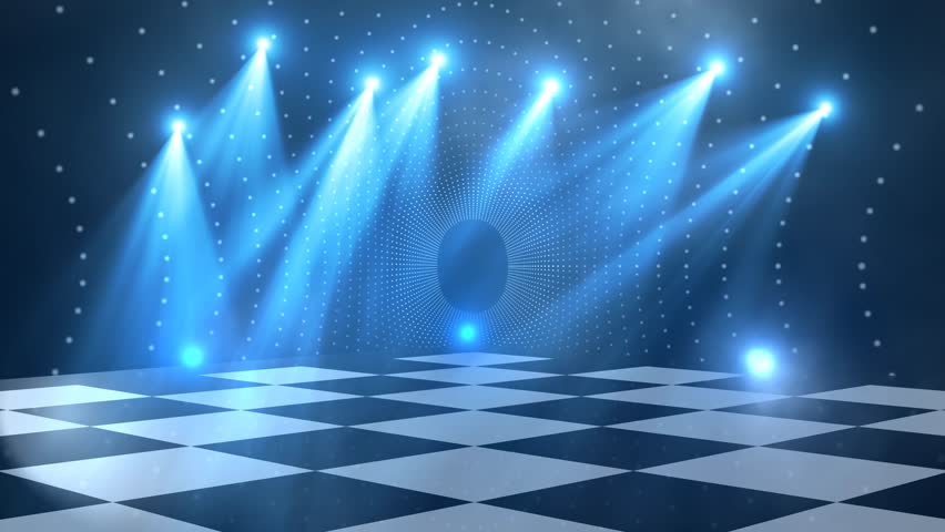 Stock video of virtual dance  floor disco lights background 