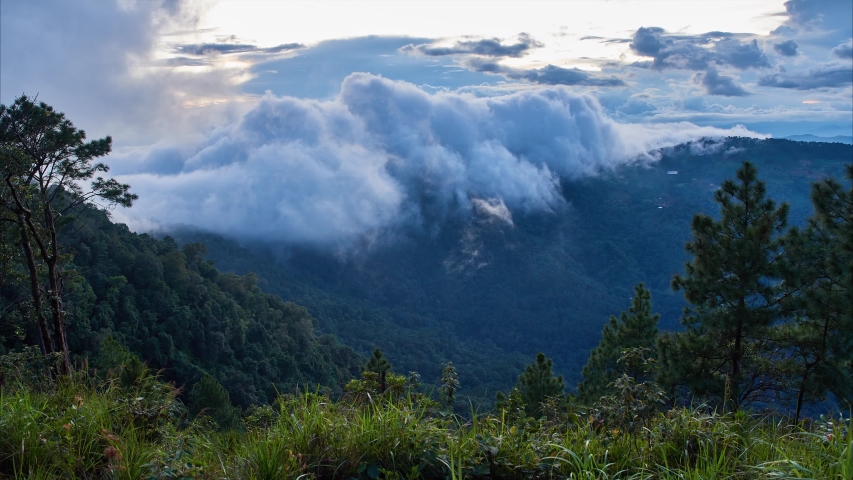 Clouds over the high mountain peaks image - Free stock photo - Public ...