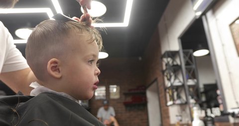 Kid Haircuts Boys Kid Haircuts Boys Cute Toddler Boy Stock Video