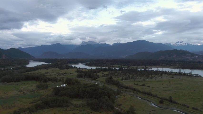 Landscape with mountains with trees in British Columbia, Canada image