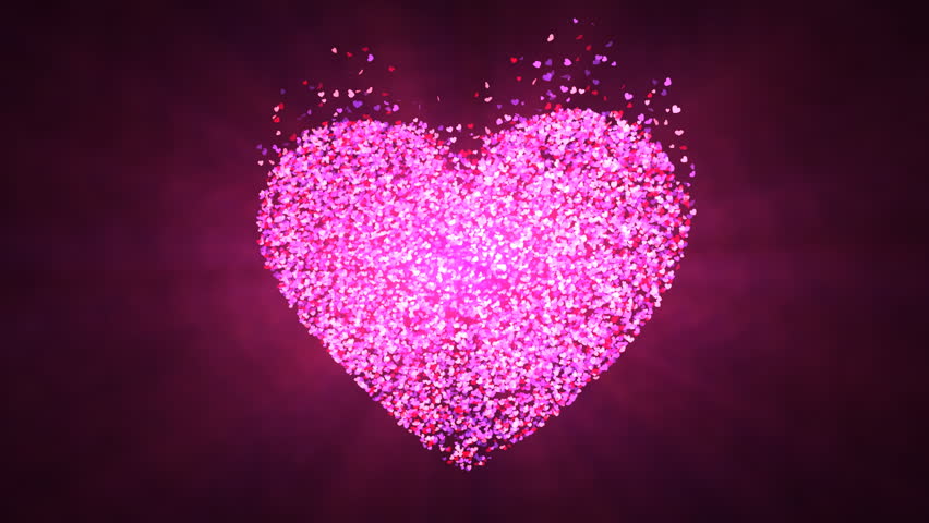 Stock Video Clip of Sparkling heart, contains of small heart shapes ...