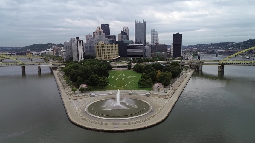 Skyline with skyscrapers in Pittsburgh, Pennsylvania image - Free stock ...