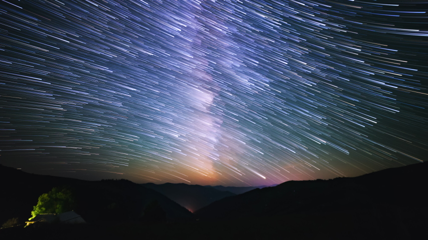  Foto zu Star trails over the mountains in night sky image - Free stock photo 