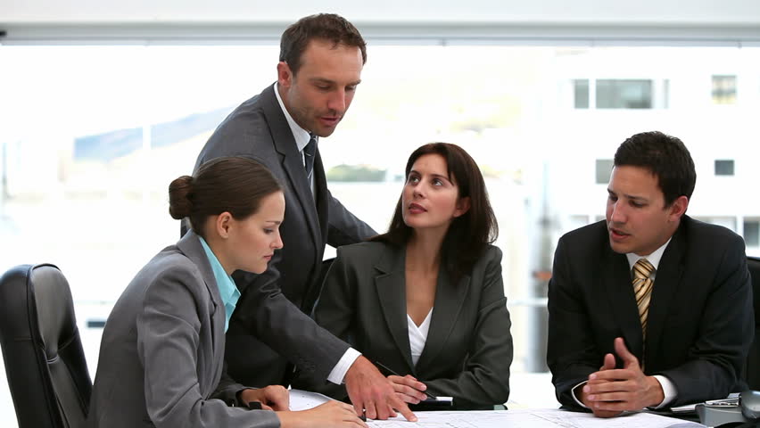 Boss Checks The Work Of Colleagues Stock Footage Video 1063927 ...