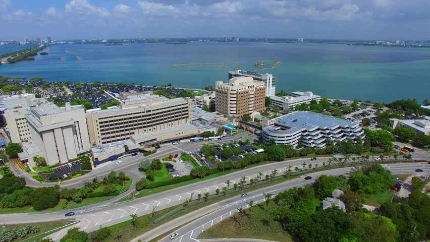 Aerial View Of Mount Sinai Hospital, Miami Beach, Florida Stock Footage ...